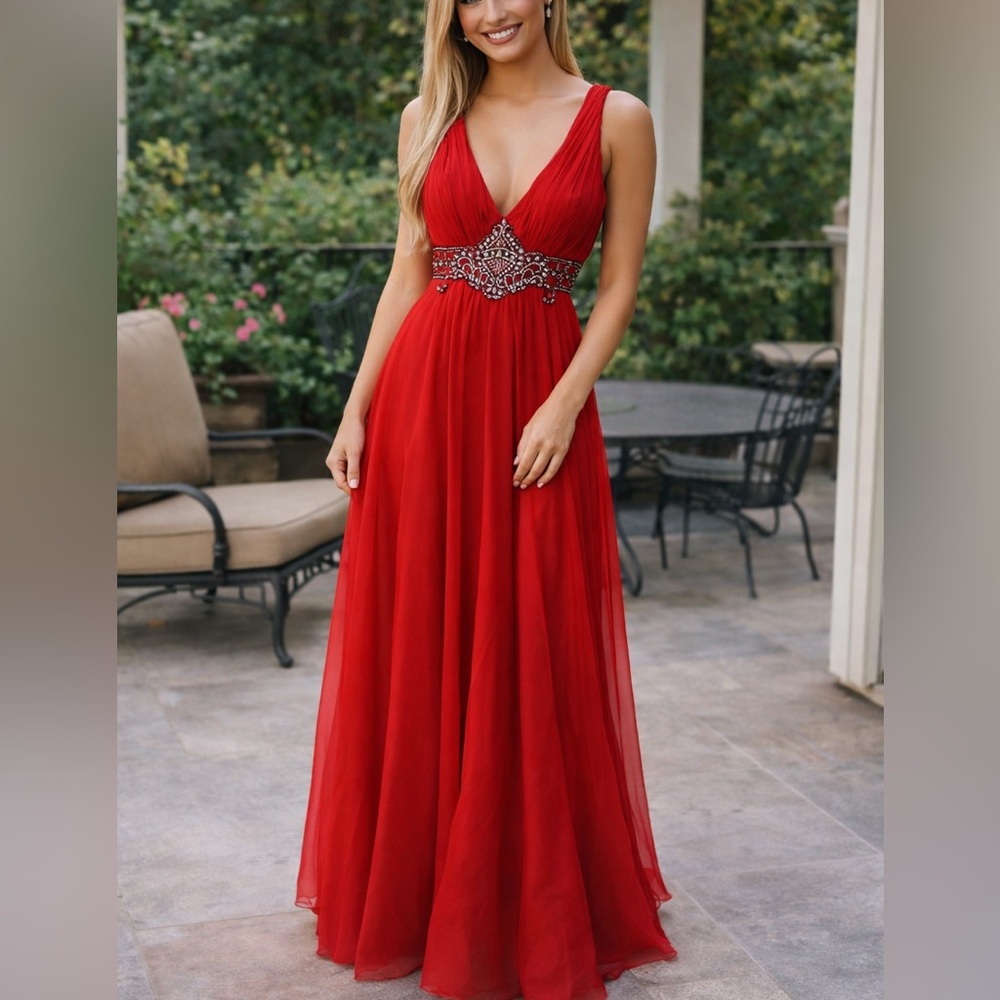 Prom dress. Worn once. Got sheer fabric to cover chest.